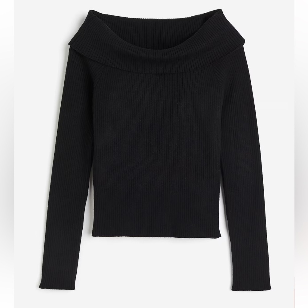 H&M Black Off-Shoulder Sweater
